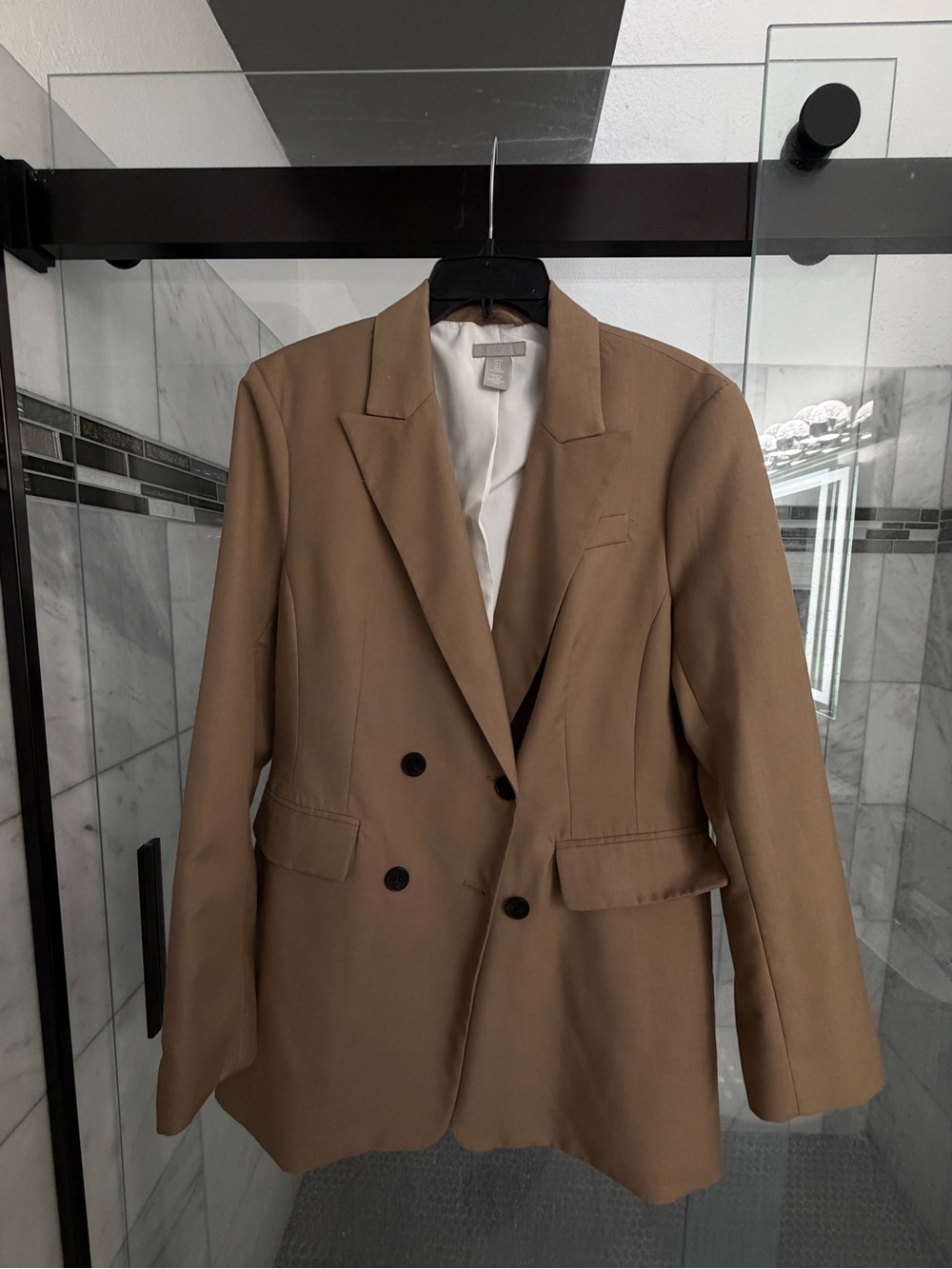 H&M Double-Breasted Tan Blazer Jacket